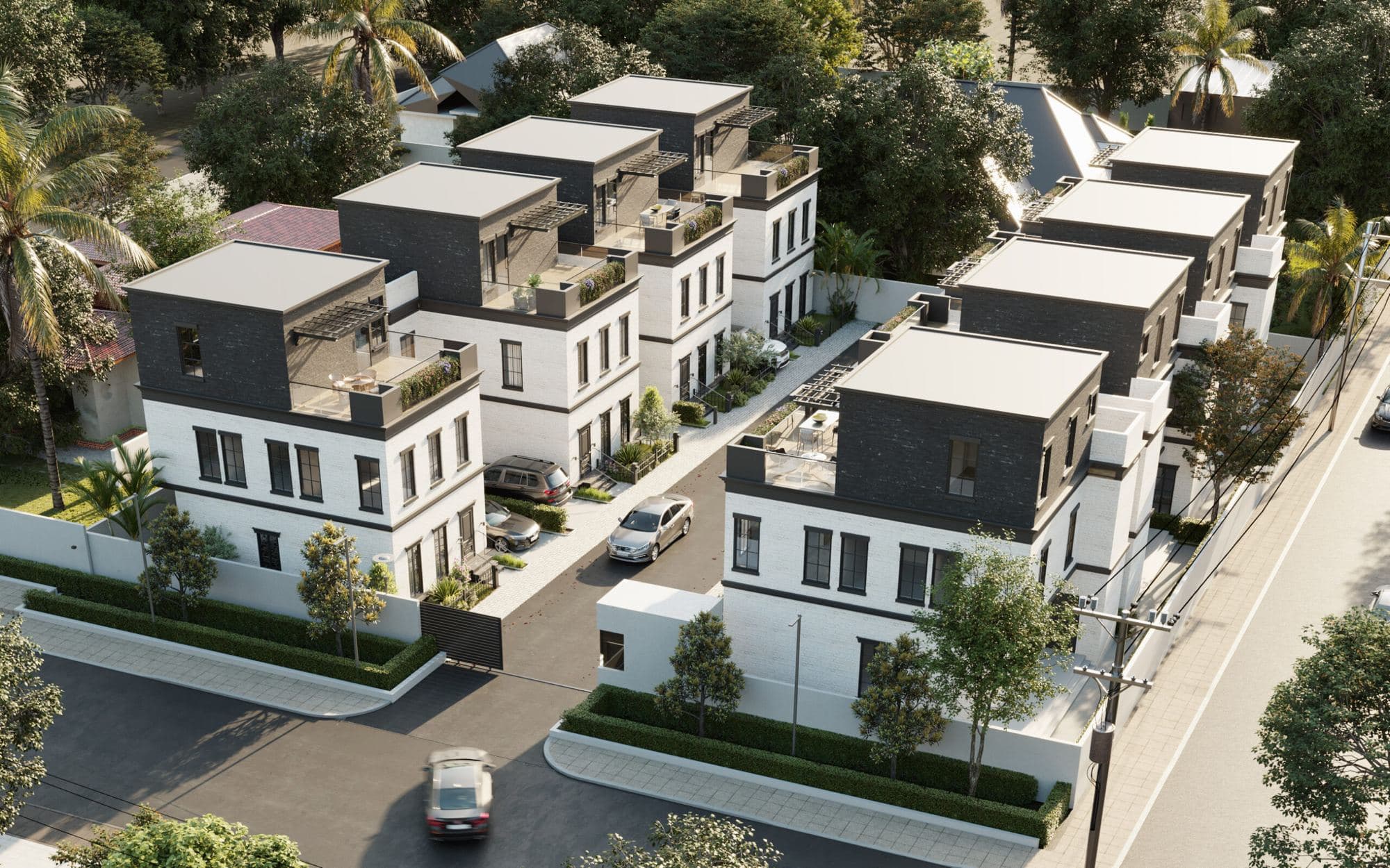 Aerial view of a ProSquare residential development