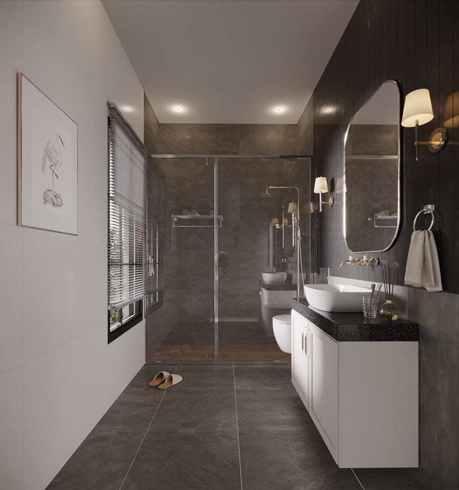 Interior bathroom finish in a ProSquare residence